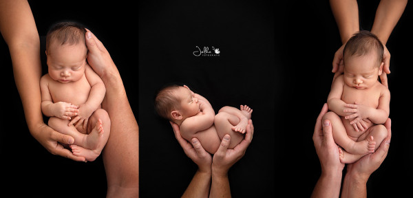 Newborn in parents arms Jelkafotografie